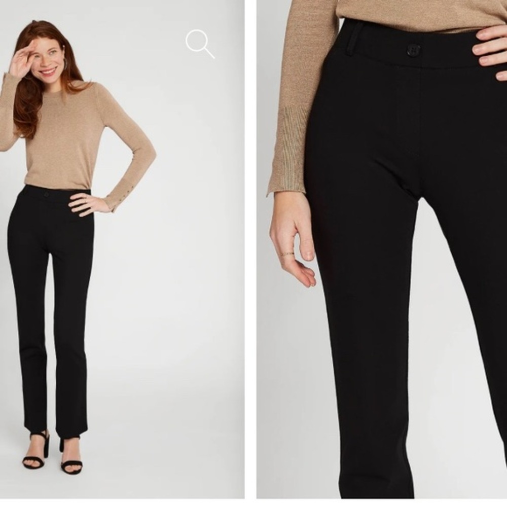 Betabrand Black Straight Leg Classic Dress Yoga Pants size Large Long 877 / 878 - Picture 1 of 5